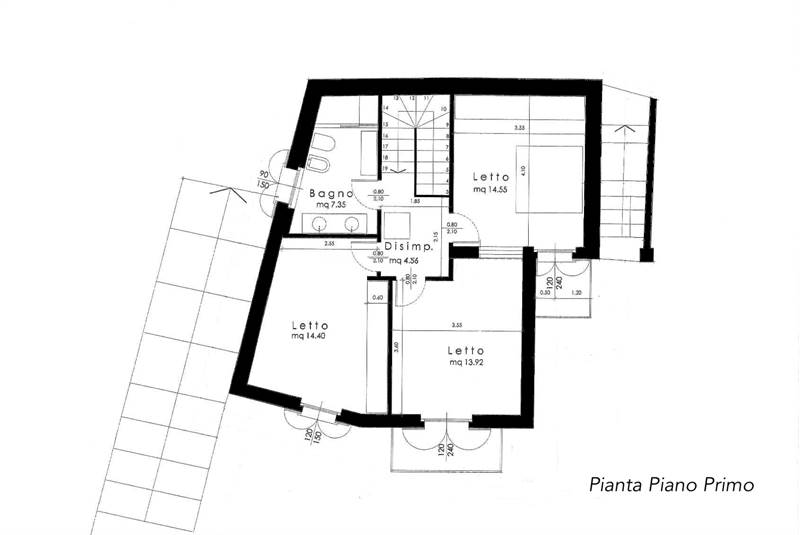 Progetto 2 - Planimetria piano primo